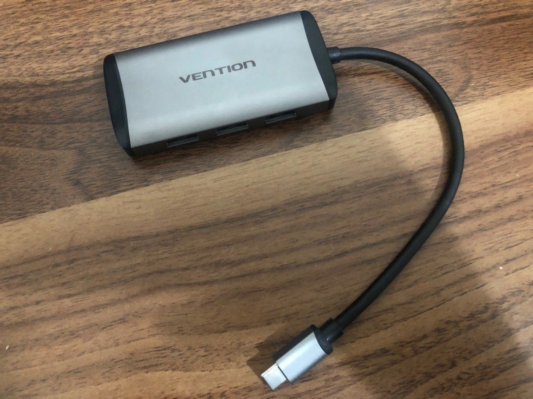 Vention 6-in-1 USB C Docking Station (Category: Cables & Adaptors) located in Quezon City. Submitted by samthingsshop (Listing ID 1208235044, Image 1). Description: Includes 3 USB 3.0/ VGA/ PD /HDMI ports Unit comes with original box and papers. Used only once to test and all ports are working fine. Accidentally bought an extra unit so selling this one. Item originally bought from Shopee..
