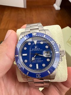 Very Rare Rolex Smurf 116619LB with Serti diamonds