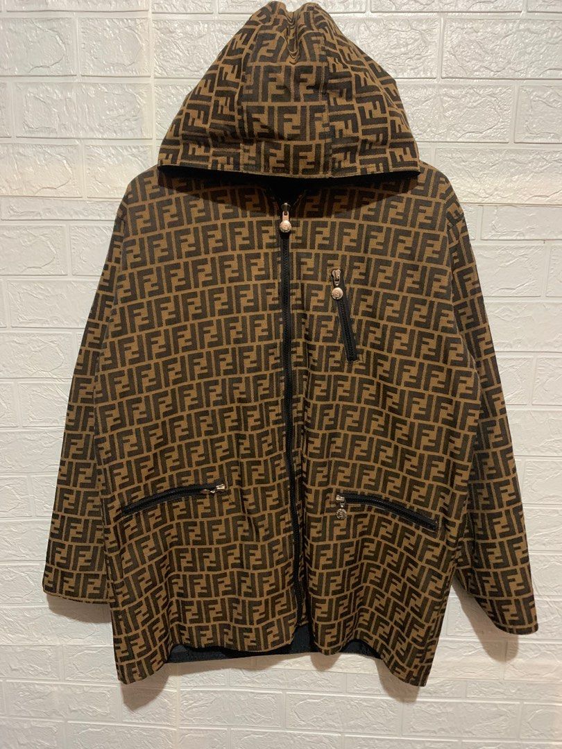 Fendi Zucca Monogram Logo Reversible Jacket In Mint