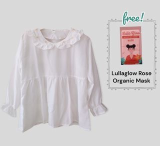 White Embroidery Collar Top