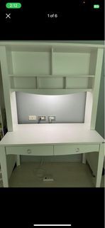White Study Desk with Shelves