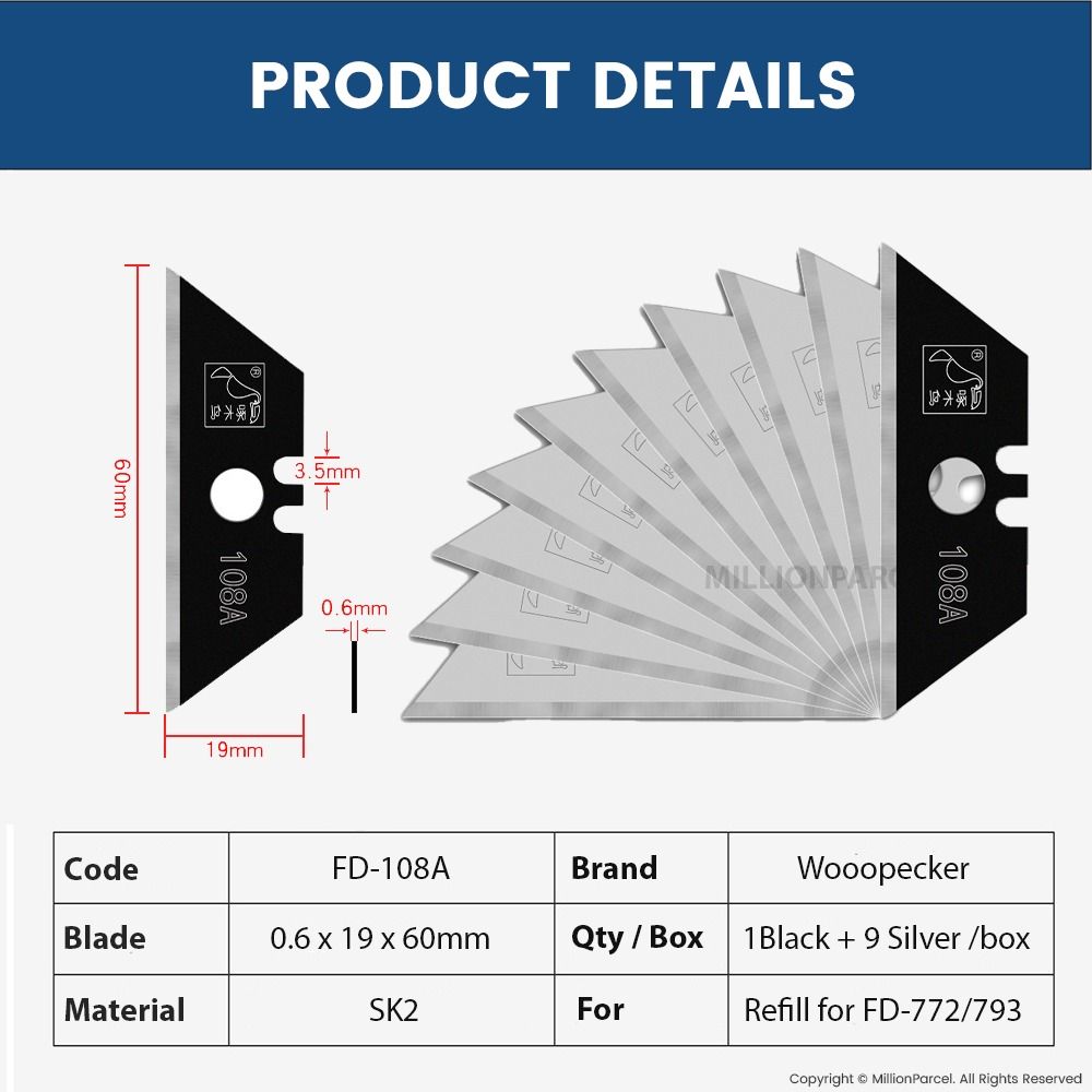 Wooopecker Utility Knife Pen Knife Blade Refill Paper Cutter Tape Cutter, Hobbies & Toys