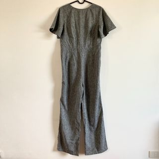 Zalora Grey Linen Jumpsuit