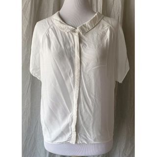 Zara Basic White Button Down Top