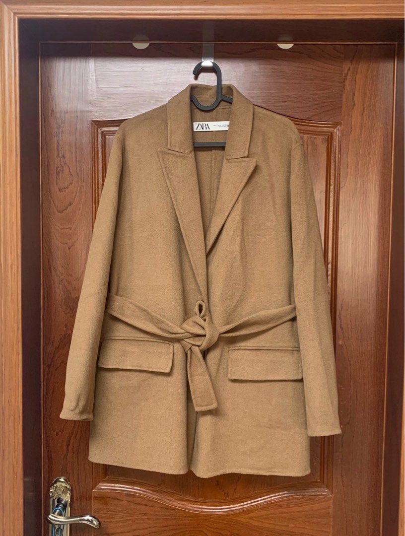 Zara Camel 51% Wool Coat Belted Wrap Coat Autumn/Winter Jacket, Women'S  Fashion, Coats, Jackets And Outerwear On Carousell
