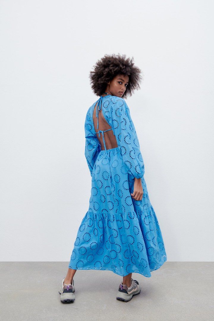 ZARA DRESS WITH CUTWORK EMBROIDERY in size S Women s Fashion