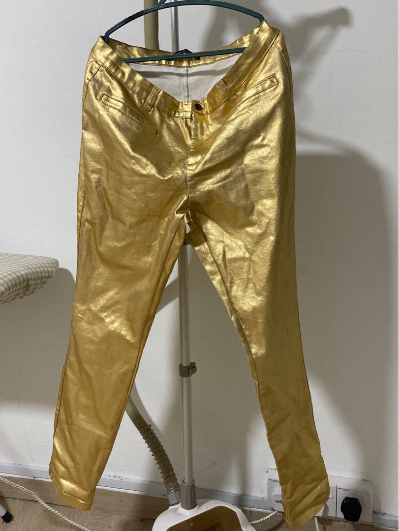 Zara gold pants outlet