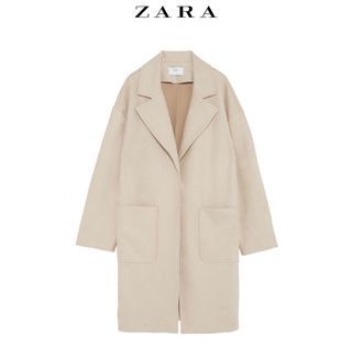 ZARA Light Beige Suede Coat Long Jacket for Spring/Autumn