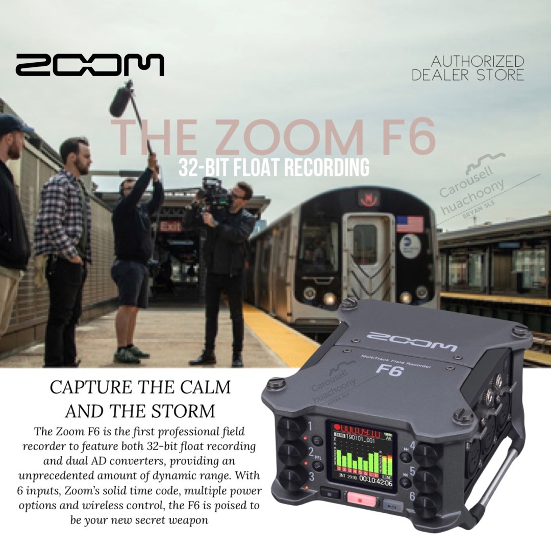 ZOOM F6 6Input / 14Track Multitrack Field Recorder (2023 new year