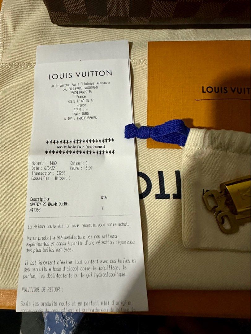 Louis Vuitton Damier Ebene Speedy Bandouliere 25 NM