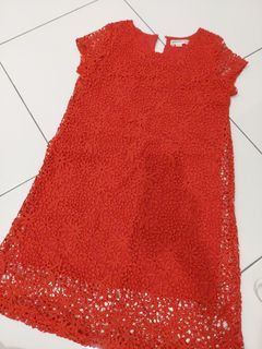 11yo girl red lace dress
