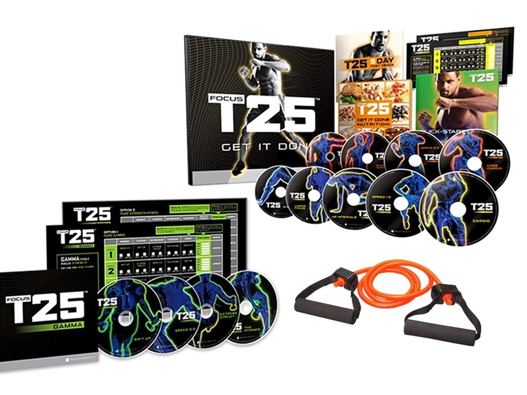  Beachbody Shaun T Workout DVD, Focus T25 Gamma Cycle, Home  Exercise Fitness Videos, Strength Training Workout, Includes Four 25 Minute  Cardio & Resistance Workout DVDs : Beachbody, Shaun T.: Movies 