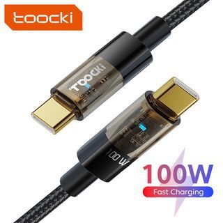 2M Toocki 100W PD Type C Cable QC 4.0/3.0 Fast Charging USB C to C/PD 20W Type C to iOS Lightning Charging Cable with LED Light