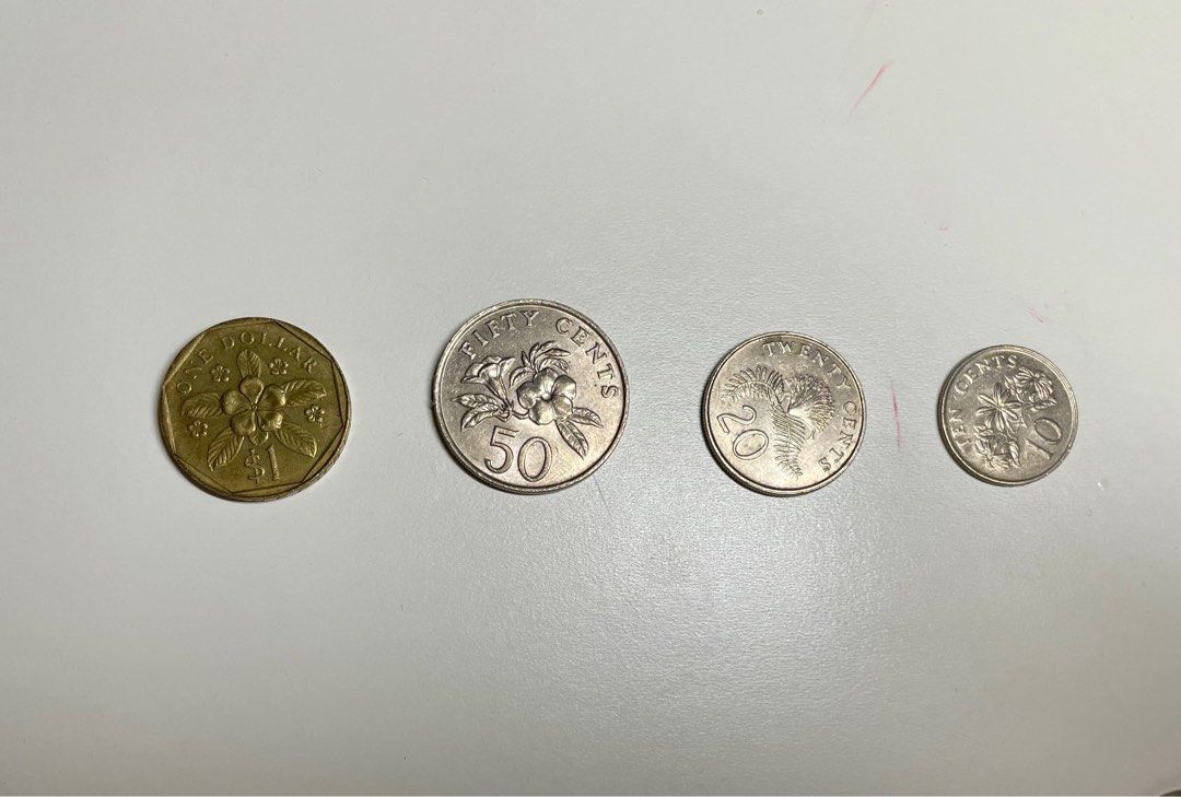 8 0年代新加坡硬幣一套一元5 0仙2 0仙1 0仙, 興趣及遊戲, 收藏品及紀念品, 錢幣- Carousell