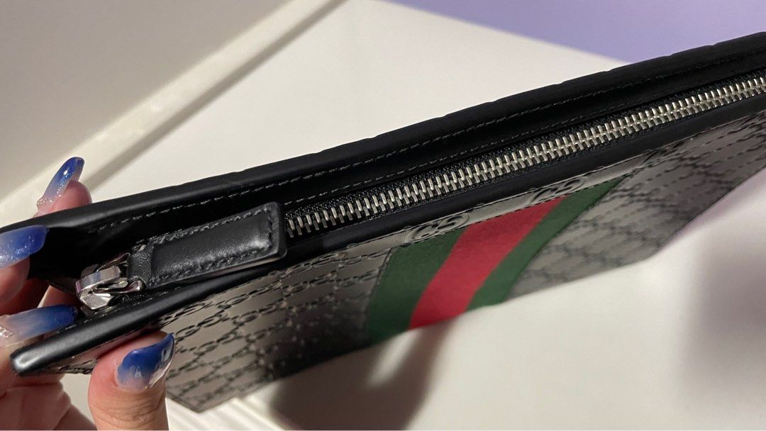 Authentic Gucci Signature Web Clutch Luxury Bags Wallets on