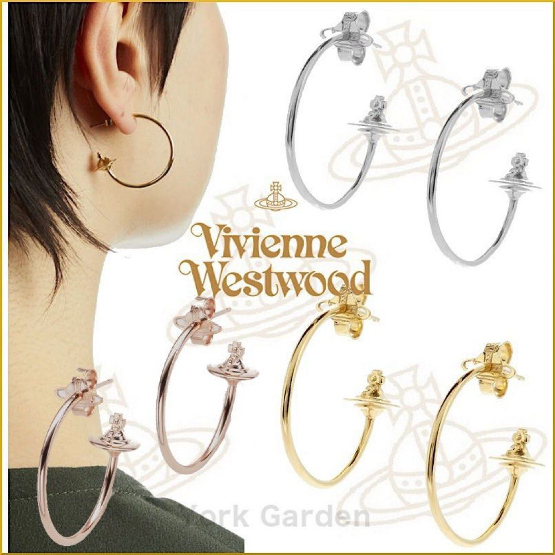 Vivienne Westwood Rosemary brass hoop earrings