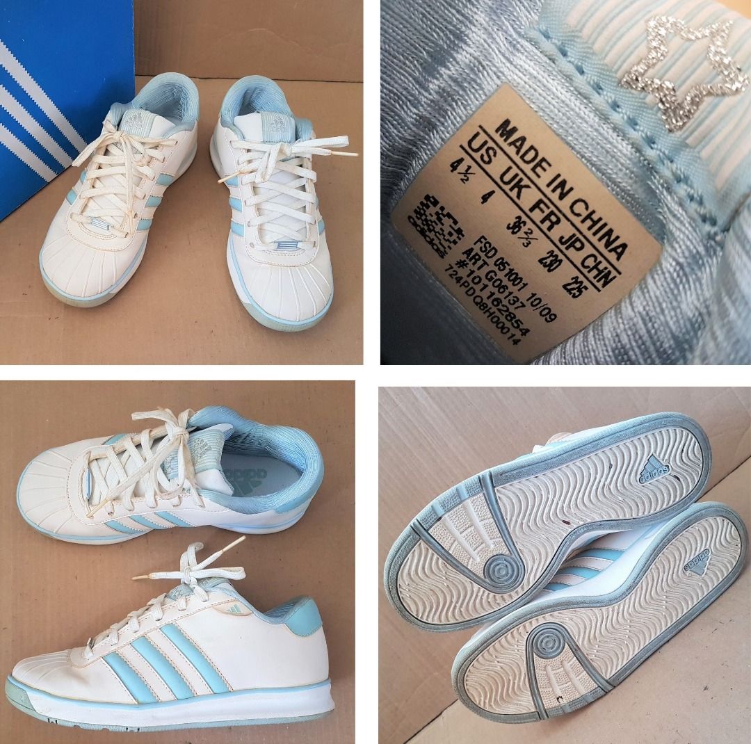 White with on sale blue stripes adidas