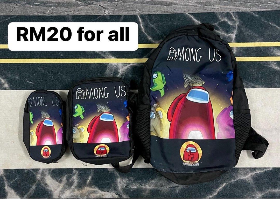 Among us backpack beg sekolah sling bag dan tumbler bag RM20