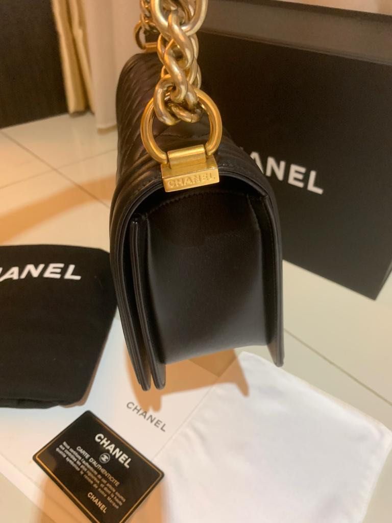 Authentic Chanel Le Boy Old Medium, Luxury, Bags & Wallets on Carousell