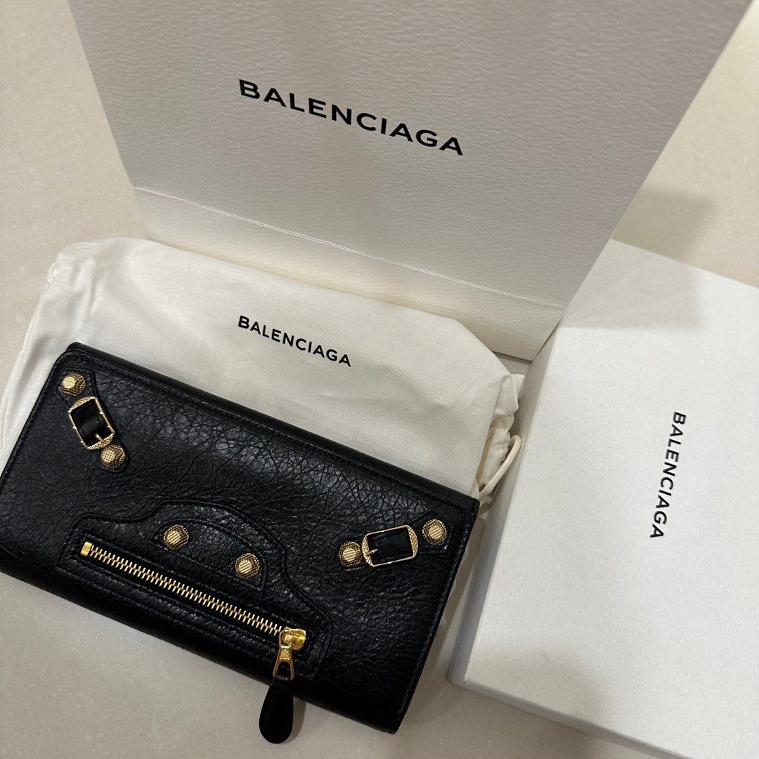 Balenciaga 巴黎世家機車包翻蓋長夾, 名牌精品, 精品包與皮夾在旋轉拍賣