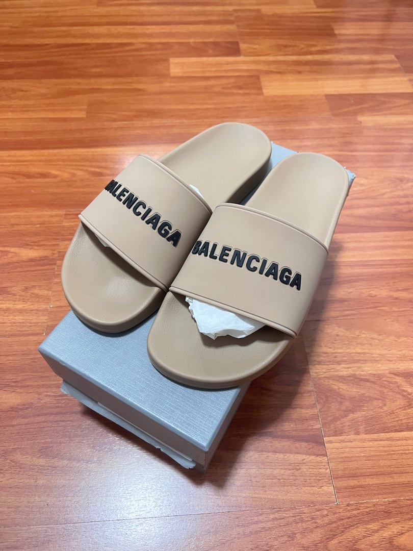 Balenciaga Pool Slides Tan