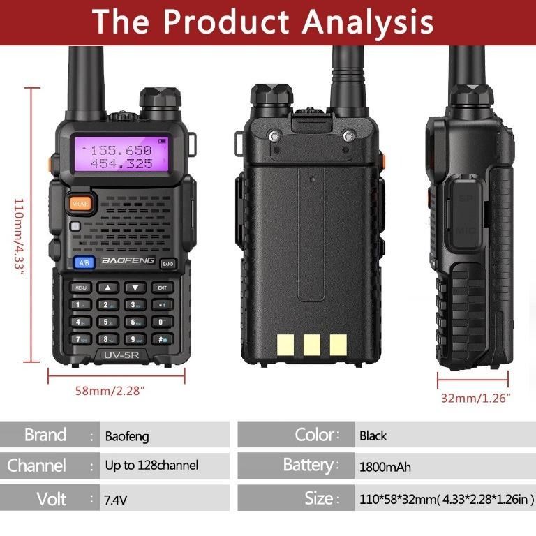 Baofeng BFUV5R Portable Walkie Talkie Pofung UV5R VHF/UHF Dual Band