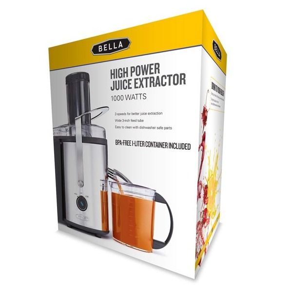 Bella High Power Juice Extractor Stainless Steel 1000W Imported, TV