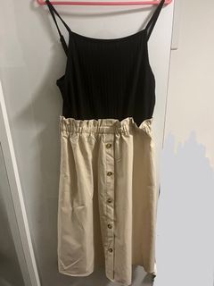 Black and beige cami dress