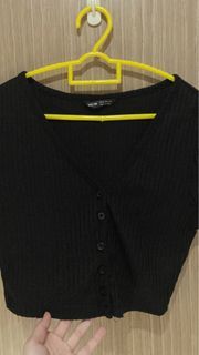 Black Crop Top / cardigan top