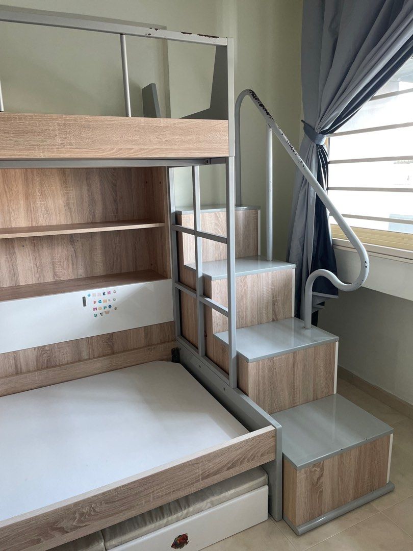Bunk bed / double deck bed / loft bed (Preloved), Furniture & Home