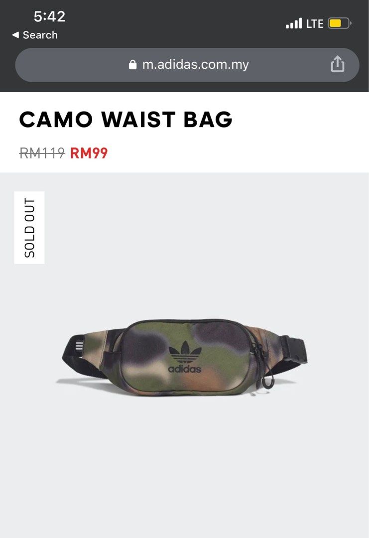 Camo Waist Bag Adidas Army Men s Fashion Bags Sling Bags on