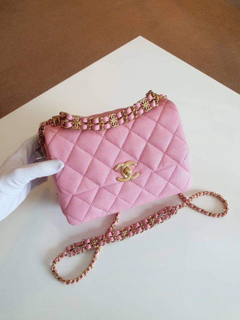 Chanel coco first 20cm Pink Caviar Flap Bag Metal plate, Luxury, Bags &  Wallets on Carousell