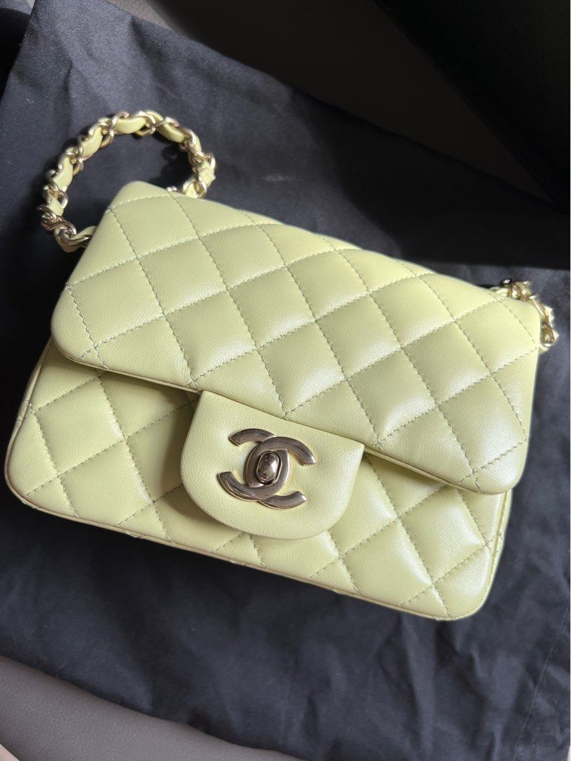 RARE Chanel Mini Flap Bag 2022 Light Lime Green Luxury Bags