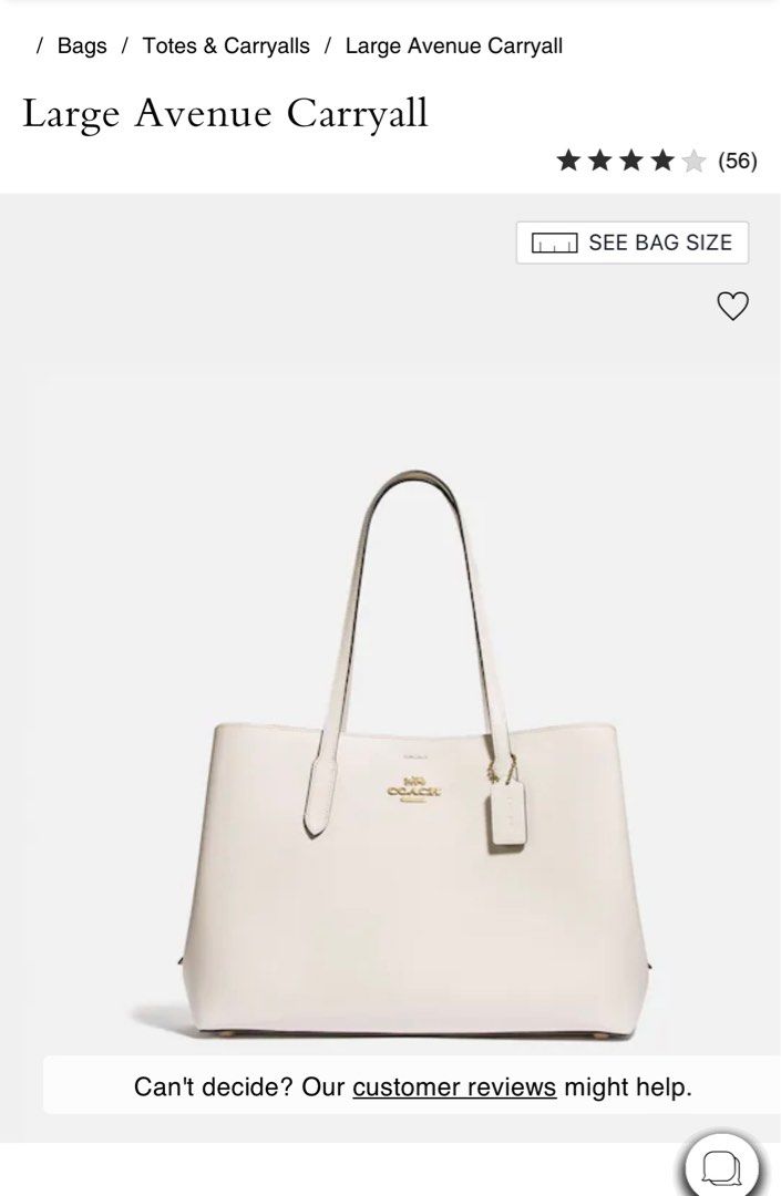 Coach large avenue carryall review deals