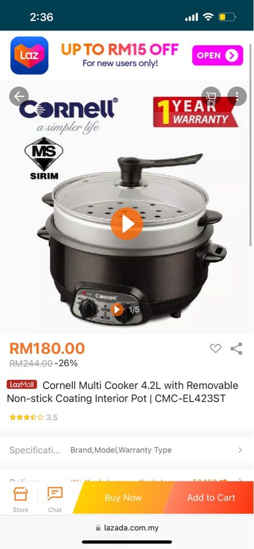 Cornell 4.2 sales l multi cooker