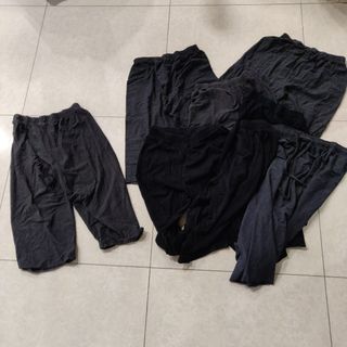 Cotton Black / Dark Grey Knee Level Pants