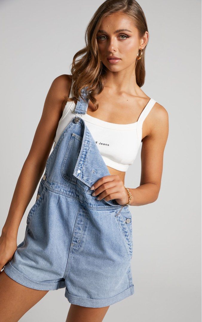 Denim jumper shorts cotton on hotsell
