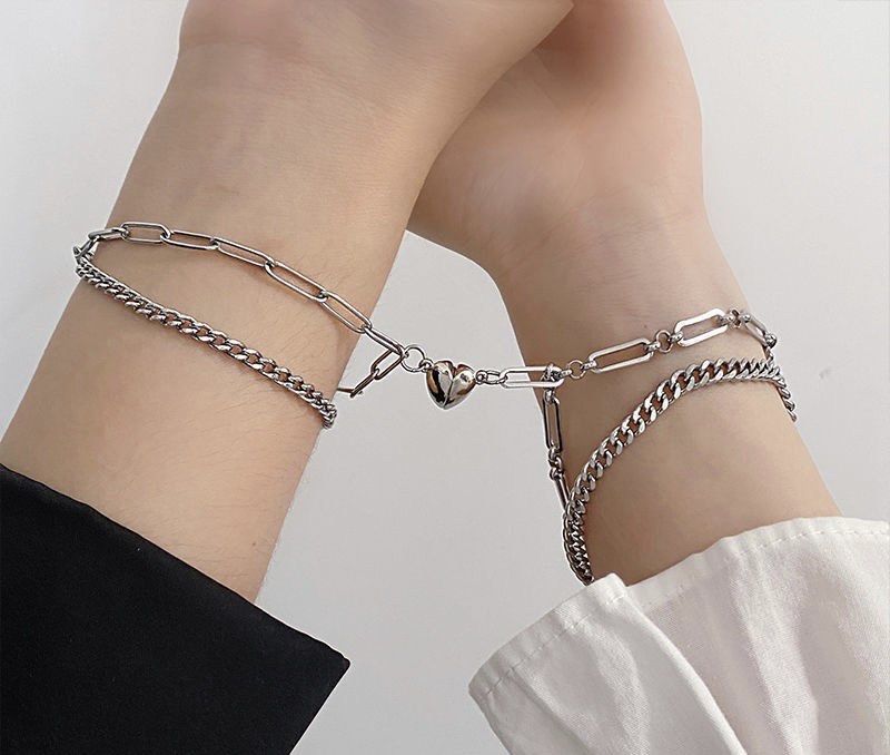 Couple Bracelet Magnetic Couple Bracelet Double Layer Stacking Mix