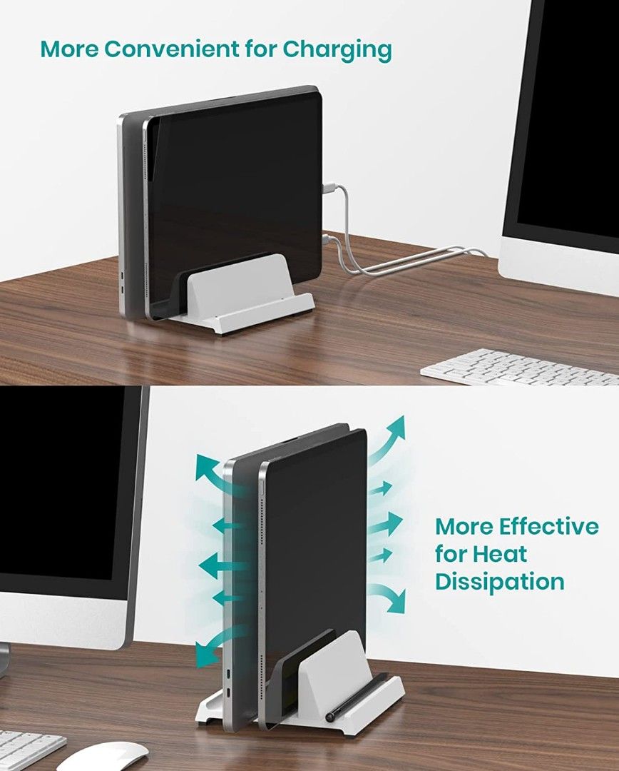 Crossline Notebook CrossLine Vertical Laptop Stand for Desk, Laptop Holder with Adjustable ...