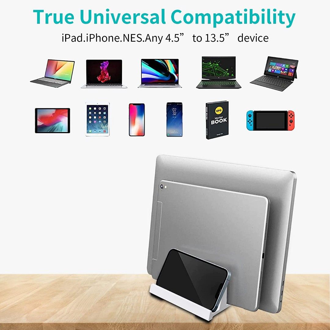 Crossline Notebook CrossLine Vertical Laptop Stand for Desk, Laptop Holder with Adjustable ...