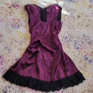 Dark purple strapless dress