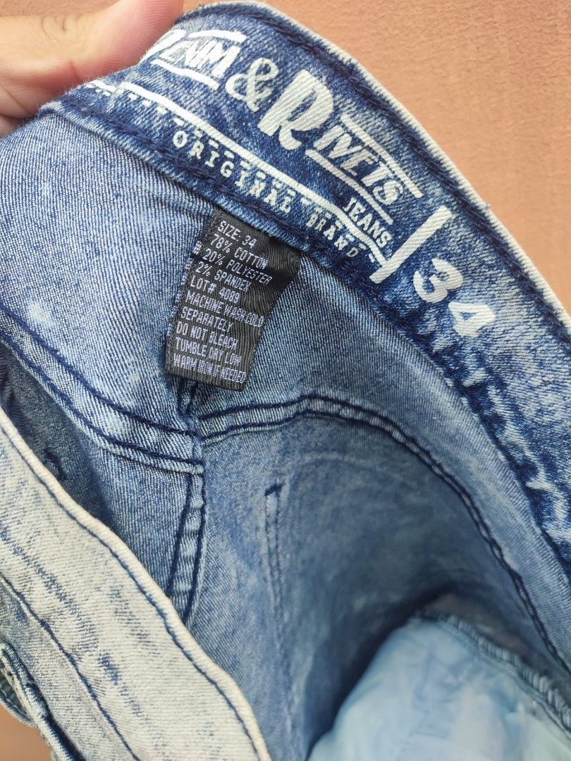 denim and rivers moto jeans, Men's Fashion, Bottoms, Jeans on Carousell