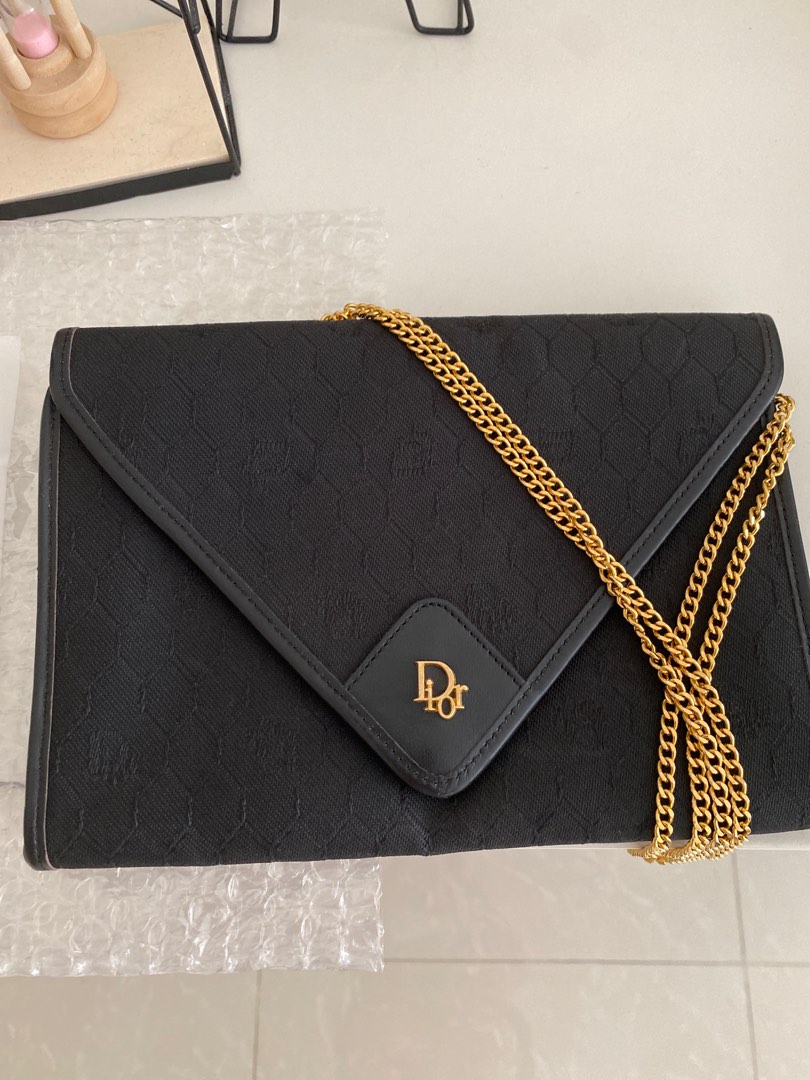 Dior clutch with chain, Luxury, Bags & Wallets on Carousell
