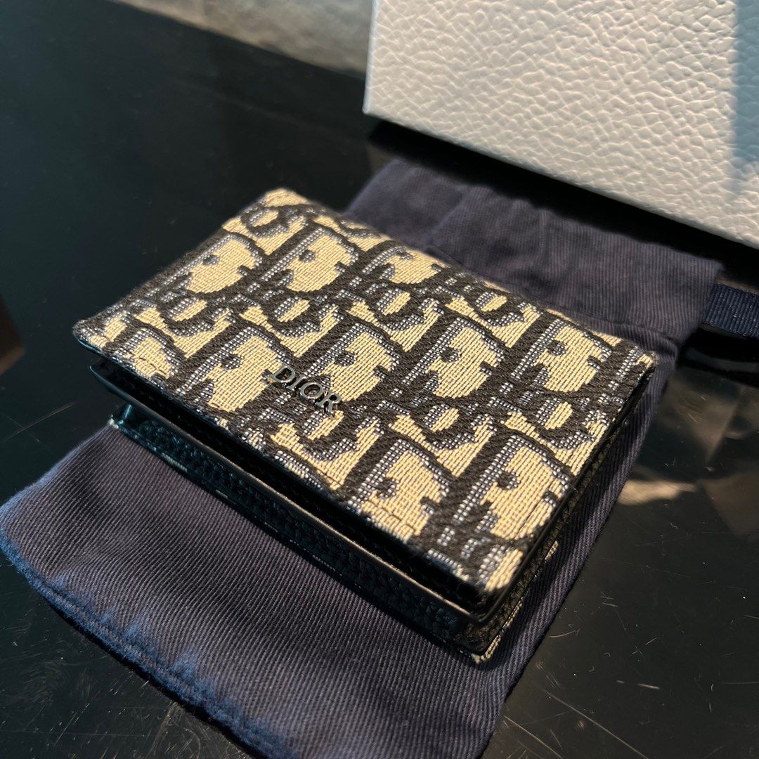 Dior Oblique Card Holder, Men's Fashion, Watches & Accessories, Wallets