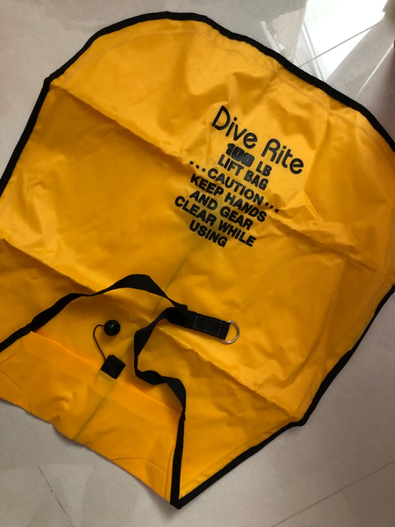 DIVE RITE 100lb Lift bag with dump valve (YELLOW), Sports Equipment