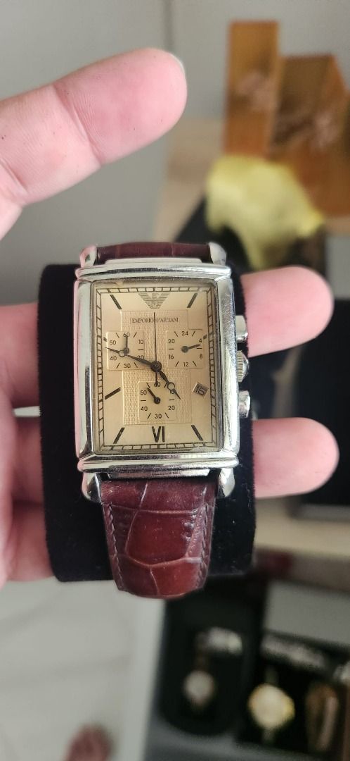 Armani rectangular deals men's watch