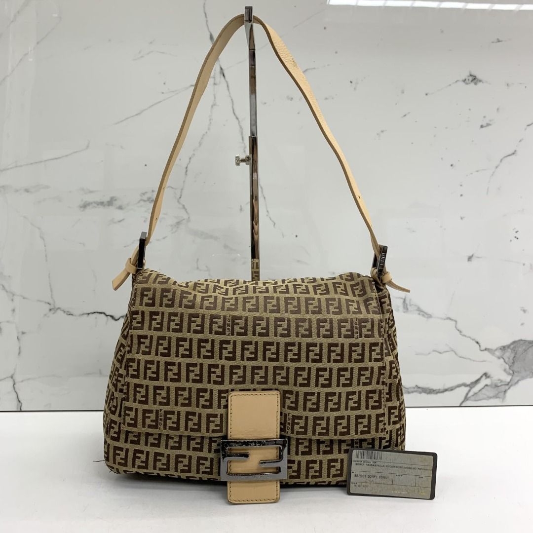 FENDI 8BR001 BROWN CANVAS ZUCCA ONE SHOULDER BAG 227036458 WE