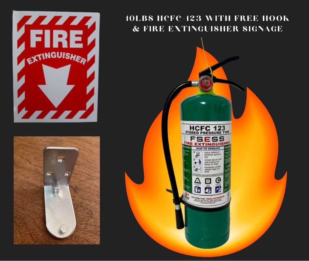 Fire Extinguisher 10lbs HCFC123 (ABC Type), Commercial & Industrial