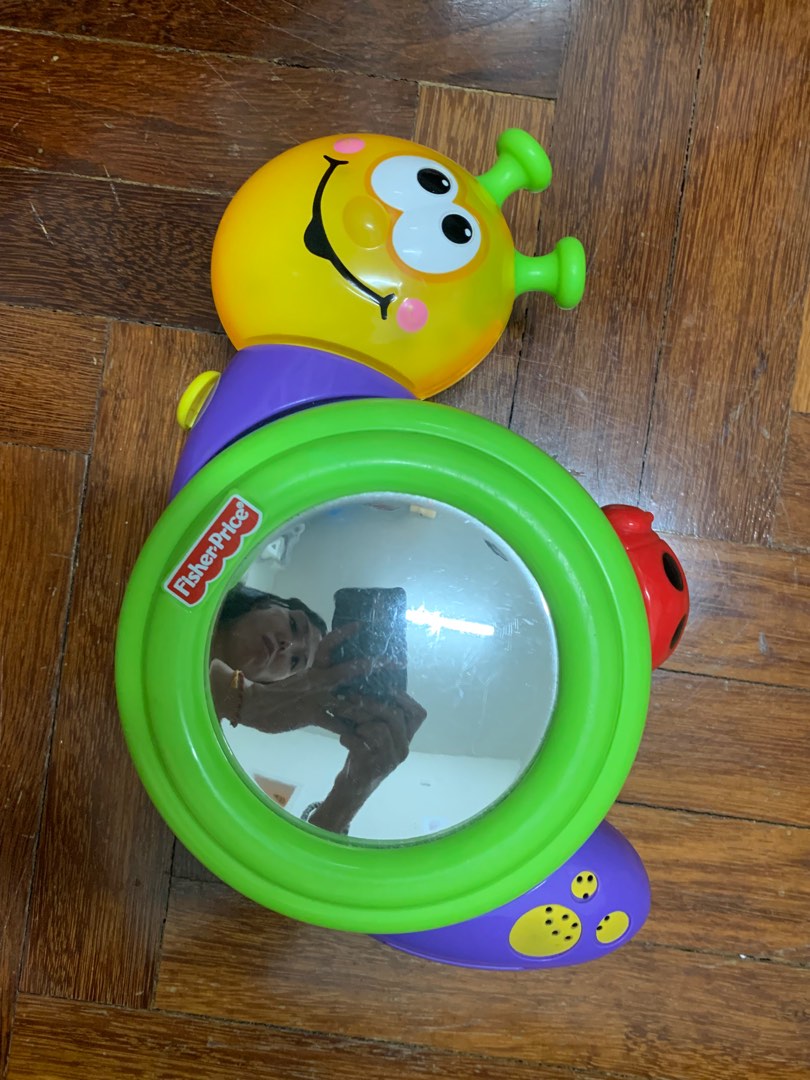 Fisher Price snail mirror music crawling toy Babies Kids Infant
