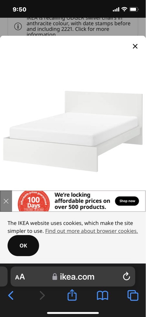 Free IKEA bed, Furniture & Home Living, Furniture, Bed Frames